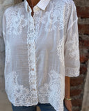 Van Elst Mode® | CHIQUE KANTEN GEBORDUURDE BLOUSE