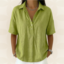 Sonja - Blouse met kraag en knoopdetail