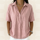 Sonja - Blouse met kraag en knoopdetail