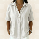 Sonja - Blouse met kraag en knoopdetail