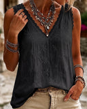 Marjet | Kanten Tanktop met V-hals