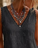 Marjet | Kanten Tanktop met V-hals