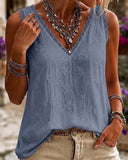 Marjet | Kanten Tanktop met V-hals