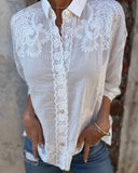 Van Elst Mode® | CHIQUE KANTEN GEBORDUURDE BLOUSE