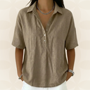 Sonja - Blouse met kraag en knoopdetail