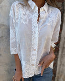 Van Elst Mode® | CHIQUE KANTEN GEBORDUURDE BLOUSE