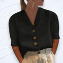 Van Elst Mode® | Knopblouse met Geknoopte Voorkant