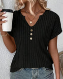 Van Elst Mode® | GEBREIDE BLOUSE MET V-HALS