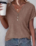 Van Elst Mode® | GEBREIDE BLOUSE MET V-HALS
