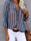 Van Elst Mode® | ELEGANTE GESTREEPTE BLOUSE