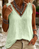 Marjet | Kanten Tanktop met V-hals