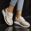 Van Elst Mode® | Orthopedische sneakers met veters en een zijrits voor dames