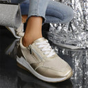 Van Elst Mode® | Orthopedische sneakers met veters en een zijrits voor dames